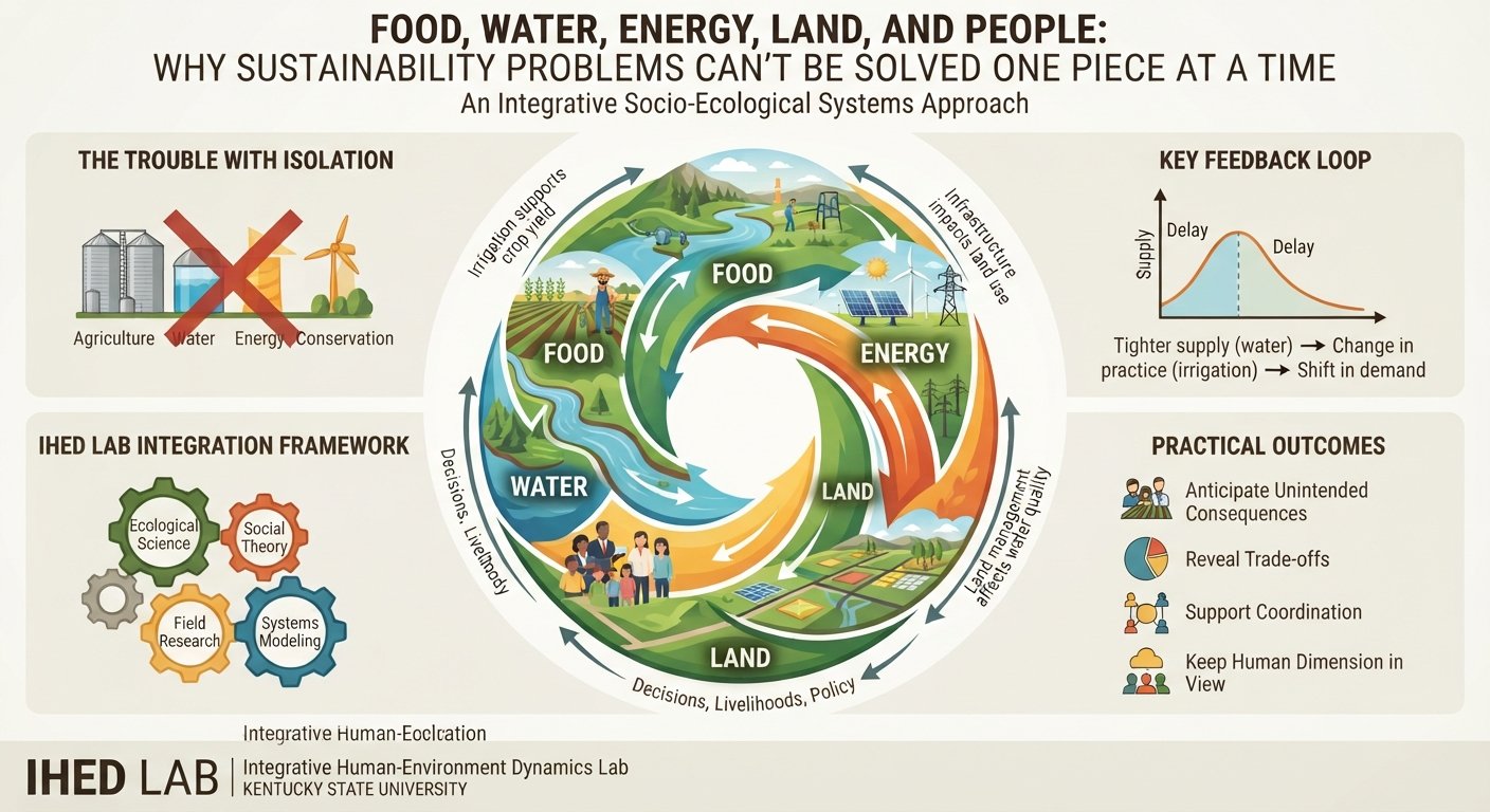 Food, Water, Energy, Land and People: Why Sustainability Problems Can’t Be Solved One Piece at a Time